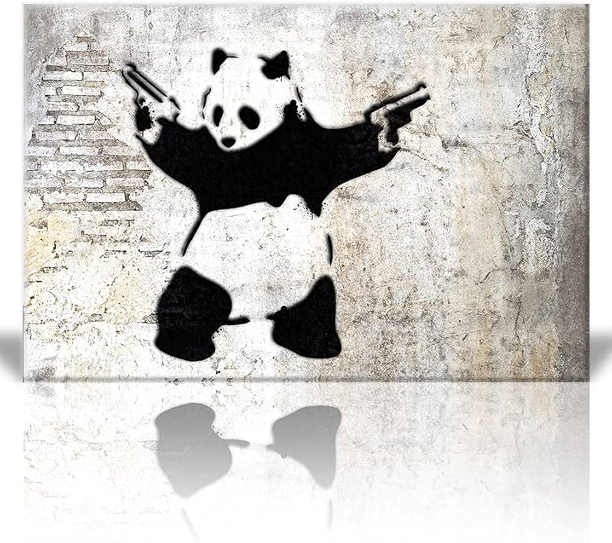 バンクシー アートフレーム Banksy ポスター パンダ 拳銃 Amazon.co.jp: Banksy バンクシー パンダ 絵画 パンダが銃を持つ